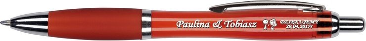 Paulina i Tobiasz - ślub - długopis "SLIM COLOR" z nadrukiem full kolor