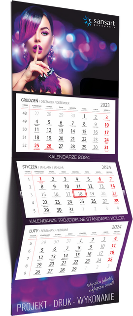Kalendarz trójdzielny Sansart
